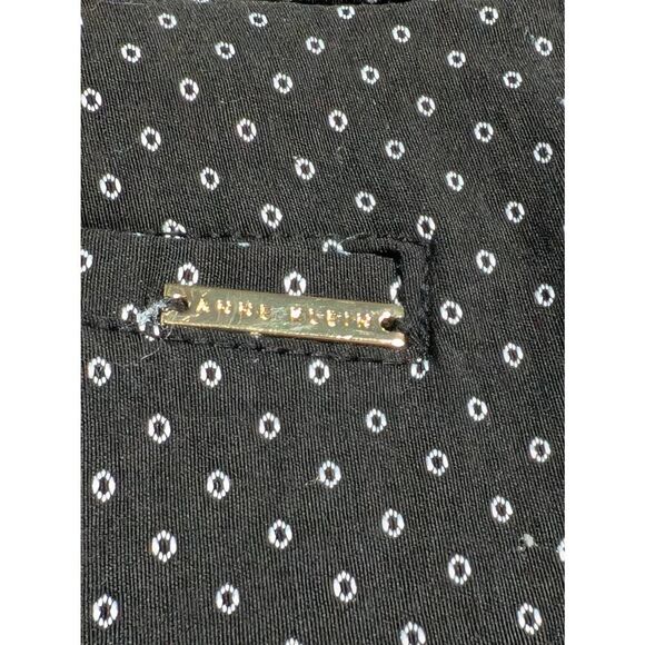 Anne Klein Pants Black White Flat Front Casual Stretch Trousers Women's Small - Picture 3 of 7